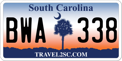 SC license plate BWA338