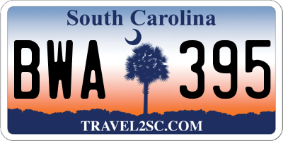 SC license plate BWA395
