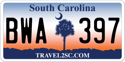 SC license plate BWA397