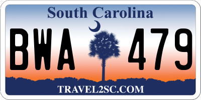 SC license plate BWA479