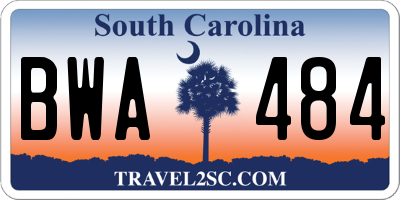 SC license plate BWA484