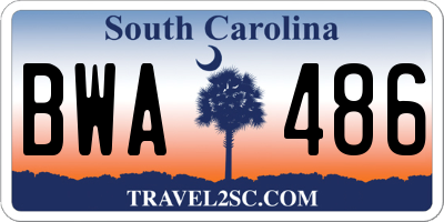 SC license plate BWA486