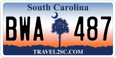 SC license plate BWA487