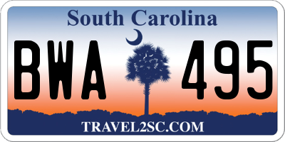 SC license plate BWA495