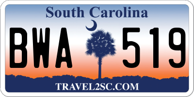 SC license plate BWA519