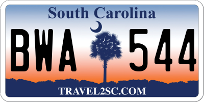 SC license plate BWA544