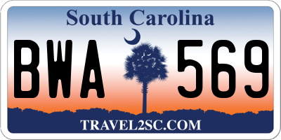 SC license plate BWA569