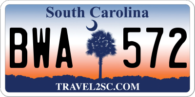 SC license plate BWA572