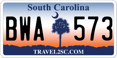 SC license plate BWA573
