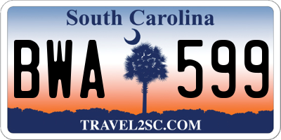 SC license plate BWA599