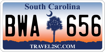 SC license plate BWA656