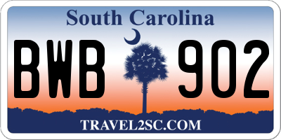 SC license plate BWB902