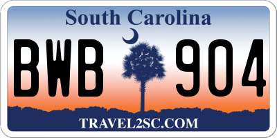 SC license plate BWB904