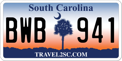 SC license plate BWB941