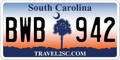 SC license plate BWB942