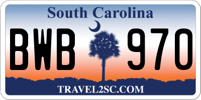 SC license plate BWB970