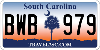 SC license plate BWB979