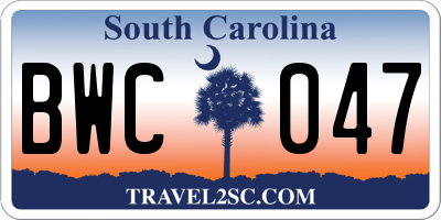 SC license plate BWC047