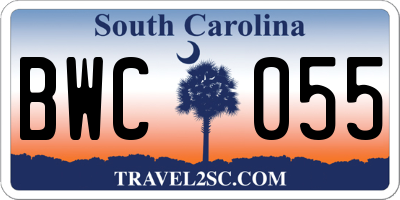 SC license plate BWC055