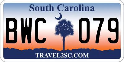 SC license plate BWC079