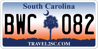 SC license plate BWC082