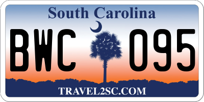 SC license plate BWC095