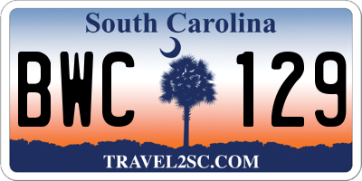 SC license plate BWC129
