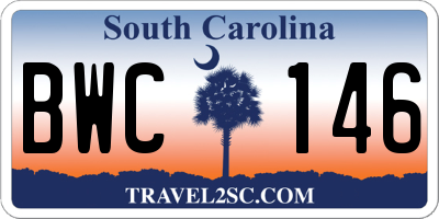 SC license plate BWC146