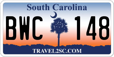 SC license plate BWC148