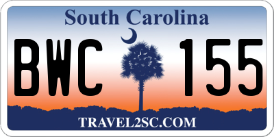 SC license plate BWC155