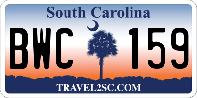 SC license plate BWC159