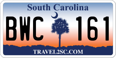 SC license plate BWC161