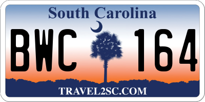 SC license plate BWC164