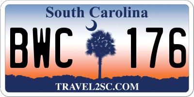 SC license plate BWC176