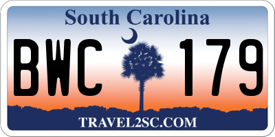SC license plate BWC179