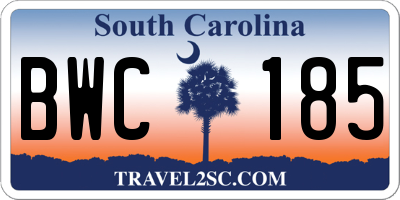 SC license plate BWC185