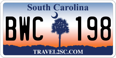 SC license plate BWC198