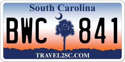 SC license plate BWC841