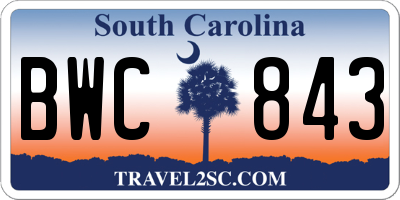 SC license plate BWC843