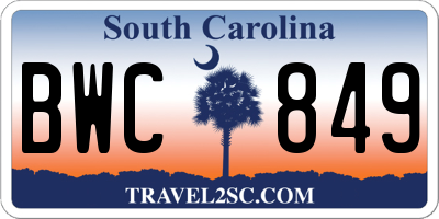SC license plate BWC849