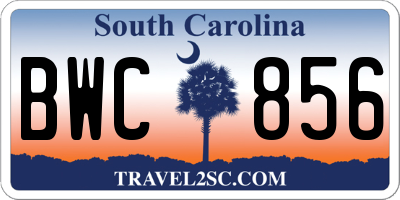 SC license plate BWC856