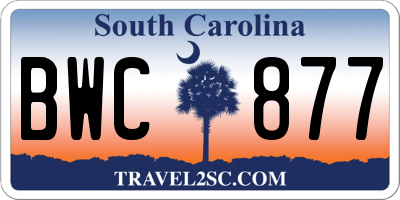 SC license plate BWC877