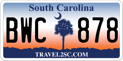 SC license plate BWC878