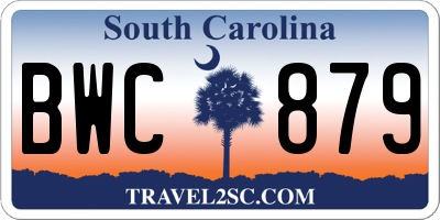 SC license plate BWC879