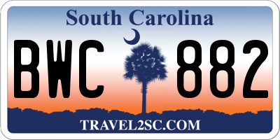 SC license plate BWC882