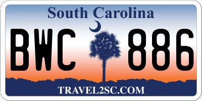 SC license plate BWC886