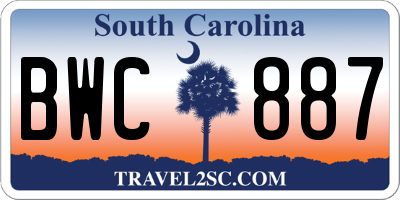 SC license plate BWC887