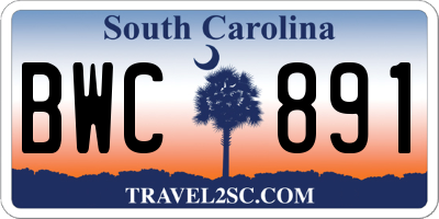 SC license plate BWC891