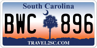 SC license plate BWC896