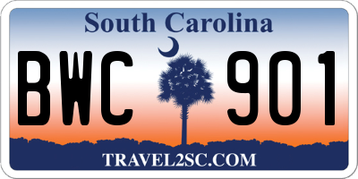 SC license plate BWC901